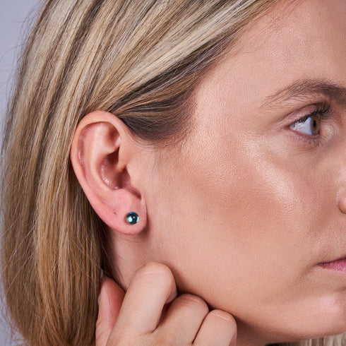 Milky Way | .925 Sterling Silver | Galaxy Glass Mini Stud Earrings